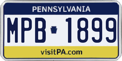 PA license plate MPB1899