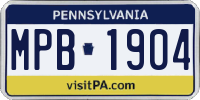 PA license plate MPB1904