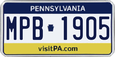 PA license plate MPB1905