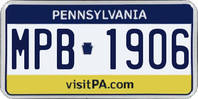 PA license plate MPB1906