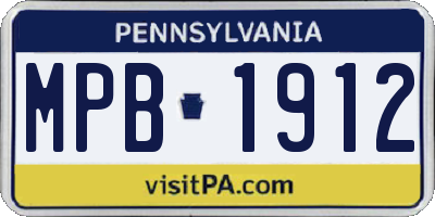 PA license plate MPB1912