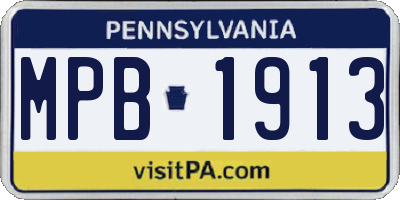 PA license plate MPB1913