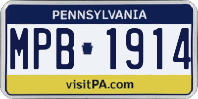 PA license plate MPB1914