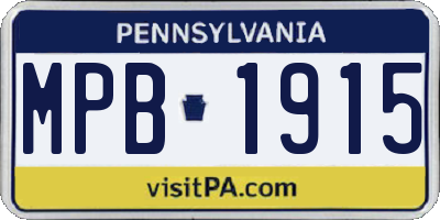 PA license plate MPB1915