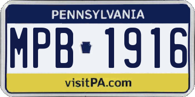 PA license plate MPB1916
