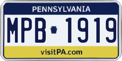 PA license plate MPB1919