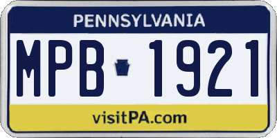 PA license plate MPB1921