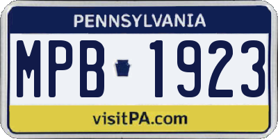 PA license plate MPB1923