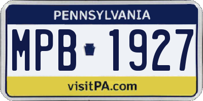 PA license plate MPB1927