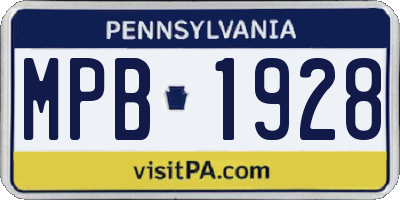 PA license plate MPB1928