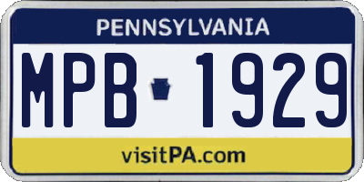 PA license plate MPB1929