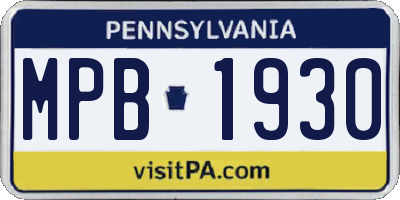PA license plate MPB1930
