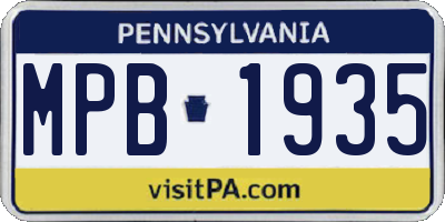 PA license plate MPB1935