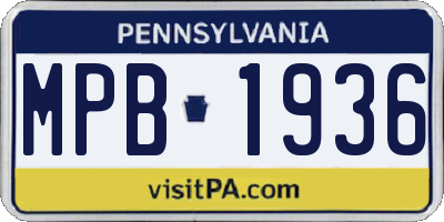 PA license plate MPB1936