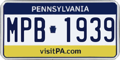 PA license plate MPB1939