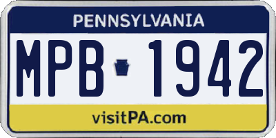 PA license plate MPB1942