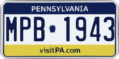 PA license plate MPB1943