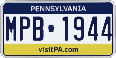 PA license plate MPB1944