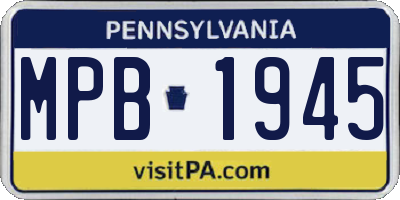 PA license plate MPB1945