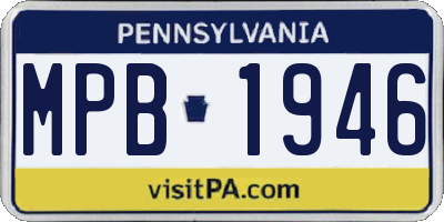PA license plate MPB1946