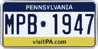 PA license plate MPB1947