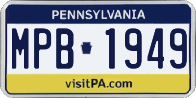 PA license plate MPB1949