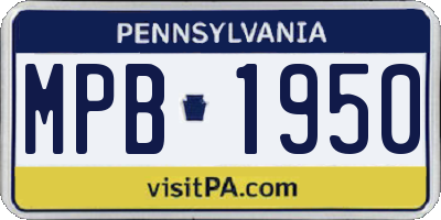 PA license plate MPB1950