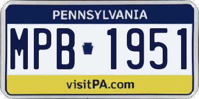 PA license plate MPB1951