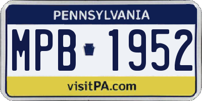 PA license plate MPB1952