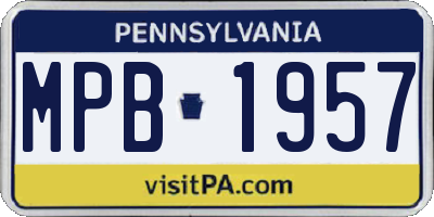 PA license plate MPB1957