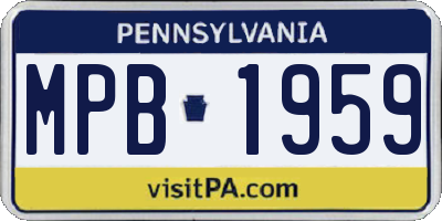 PA license plate MPB1959