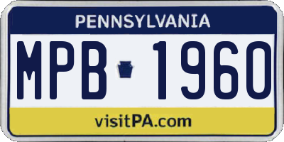 PA license plate MPB1960