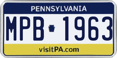 PA license plate MPB1963