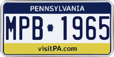 PA license plate MPB1965
