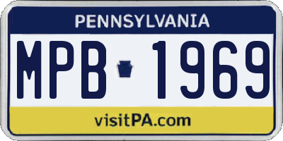 PA license plate MPB1969