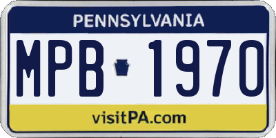 PA license plate MPB1970