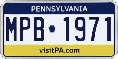 PA license plate MPB1971
