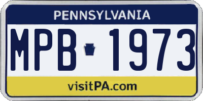 PA license plate MPB1973