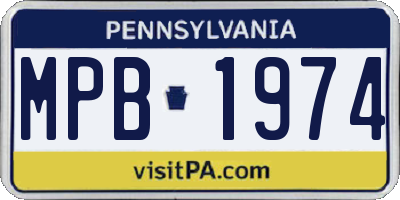 PA license plate MPB1974