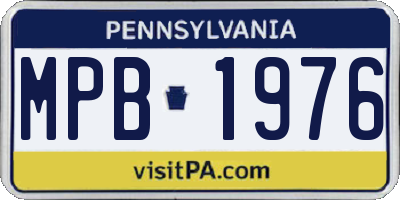 PA license plate MPB1976