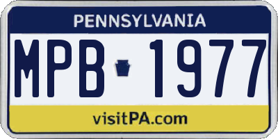 PA license plate MPB1977