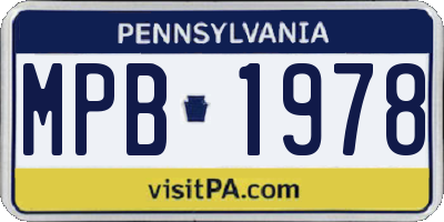 PA license plate MPB1978