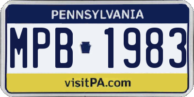 PA license plate MPB1983