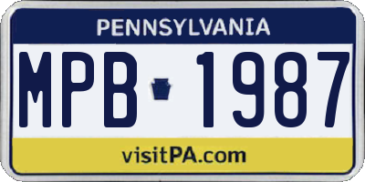 PA license plate MPB1987