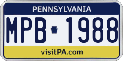 PA license plate MPB1988