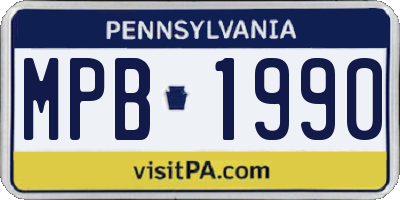 PA license plate MPB1990