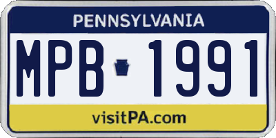 PA license plate MPB1991