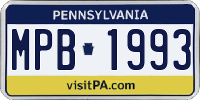 PA license plate MPB1993