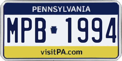 PA license plate MPB1994