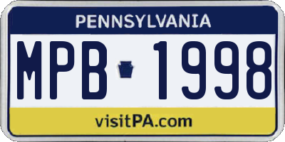 PA license plate MPB1998